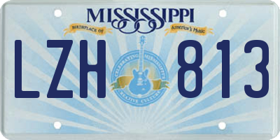 MS license plate LZH813
