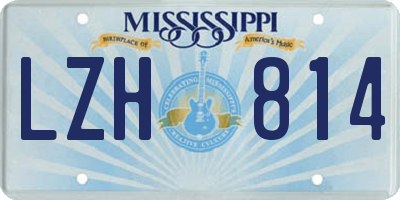 MS license plate LZH814