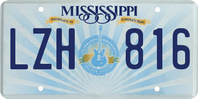 MS license plate LZH816