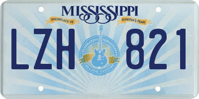 MS license plate LZH821