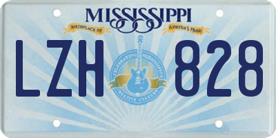 MS license plate LZH828