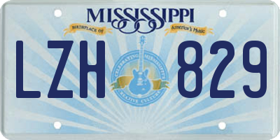 MS license plate LZH829