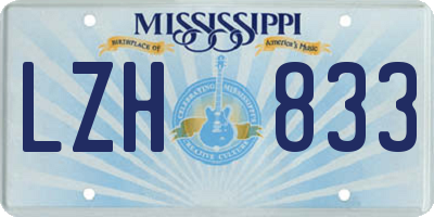 MS license plate LZH833