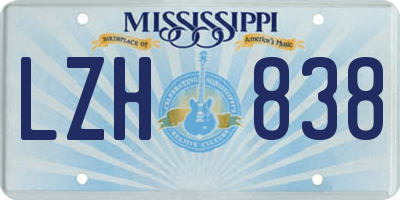 MS license plate LZH838