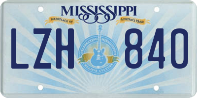 MS license plate LZH840