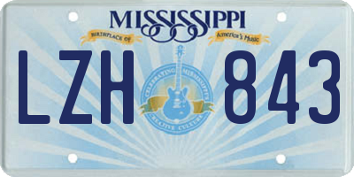 MS license plate LZH843