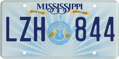MS license plate LZH844