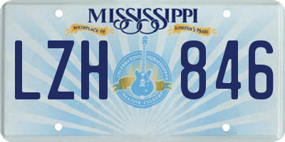 MS license plate LZH846