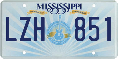 MS license plate LZH851