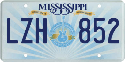 MS license plate LZH852
