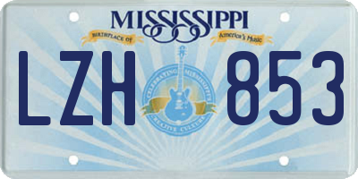 MS license plate LZH853