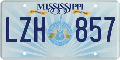 MS license plate LZH857