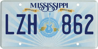MS license plate LZH862