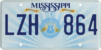 MS license plate LZH864