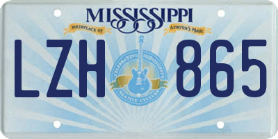 MS license plate LZH865