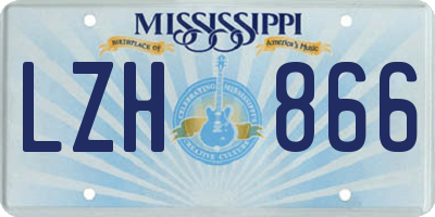 MS license plate LZH866