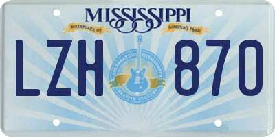 MS license plate LZH870