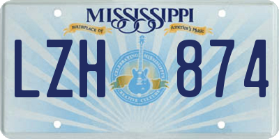 MS license plate LZH874