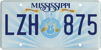 MS license plate LZH875