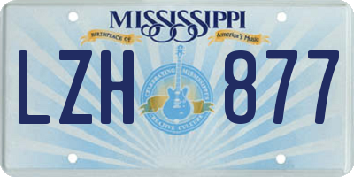 MS license plate LZH877