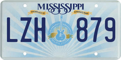 MS license plate LZH879
