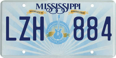 MS license plate LZH884