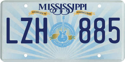 MS license plate LZH885