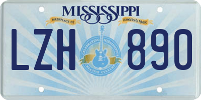 MS license plate LZH890