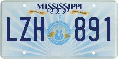 MS license plate LZH891