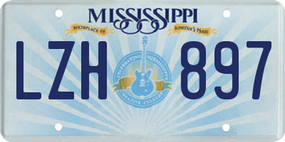 MS license plate LZH897