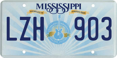 MS license plate LZH903