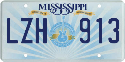 MS license plate LZH913