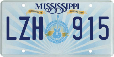 MS license plate LZH915