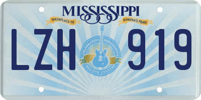 MS license plate LZH919