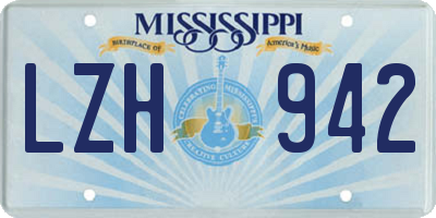 MS license plate LZH942