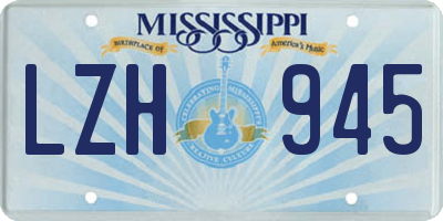 MS license plate LZH945