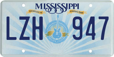 MS license plate LZH947