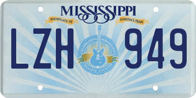 MS license plate LZH949