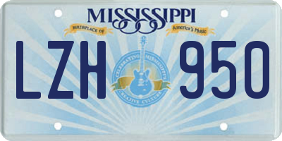 MS license plate LZH950