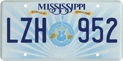 MS license plate LZH952
