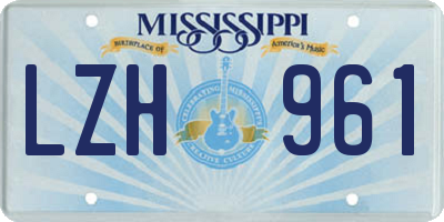 MS license plate LZH961