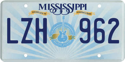MS license plate LZH962