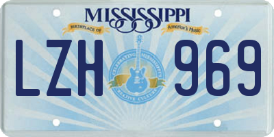 MS license plate LZH969