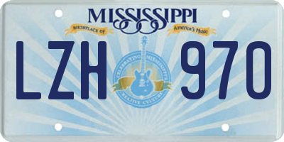 MS license plate LZH970