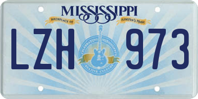 MS license plate LZH973