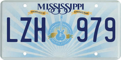 MS license plate LZH979