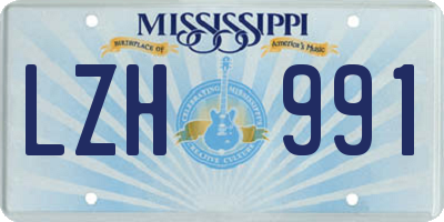 MS license plate LZH991