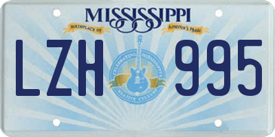 MS license plate LZH995
