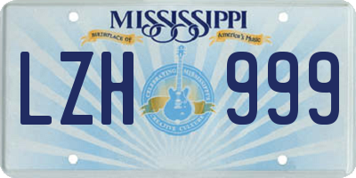 MS license plate LZH999