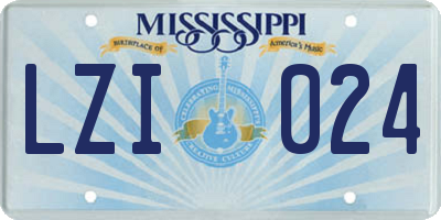 MS license plate LZI024